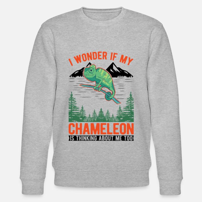 Chamäleon Geschenk Chameleon - Stanley/Stella Unisex Bio-Sweatshirt CHANGER  - Grau meliert