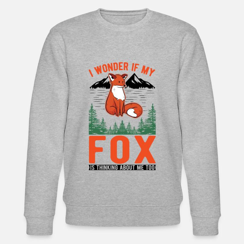 Fuchs Geschenk Rotfuchs - Stanley/Stella Unisex Bio-Sweatshirt CHANGER  - Grau meliert