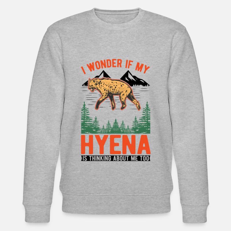 Hyäne Geschenk Erdwolf Hyena - Stanley/Stella Unisex Bio-Sweatshirt CHANGER  - Grau meliert