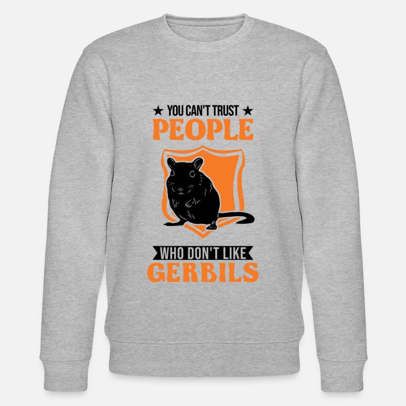 Gerbil Geschenk Mongolische Rennratte Rennmaus - Stanley/Stella Unisex Bio-Sweatshirt CHANGER  - Grau meliert