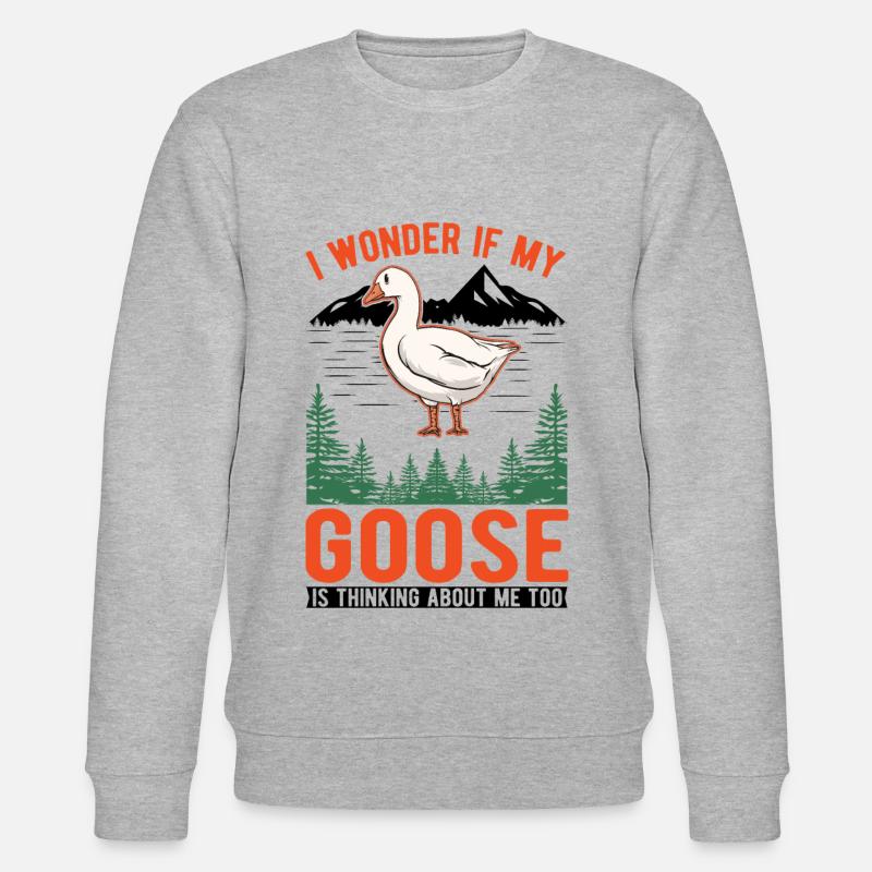 Gänse Geschenk Gänsezüchter Gans - Stanley/Stella Unisex Bio-Sweatshirt CHANGER  - Grau meliert
