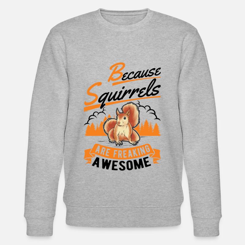 Eichhörnchen Geschenk Squirrel Grauhörnchen - Stanley/Stella Unisex Bio-Sweatshirt CHANGER  - Grau meliert
