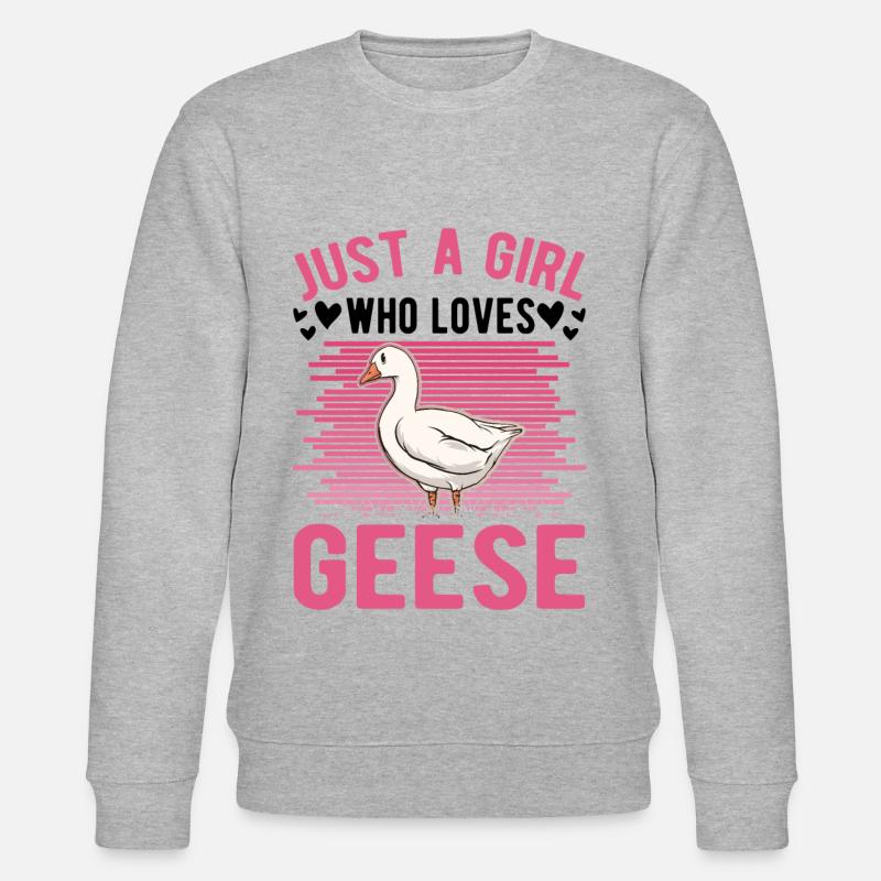 Gänse Mädchen Gänsezüchter Gans - Stanley/Stella Unisex Bio-Sweatshirt CHANGER  - Grau meliert