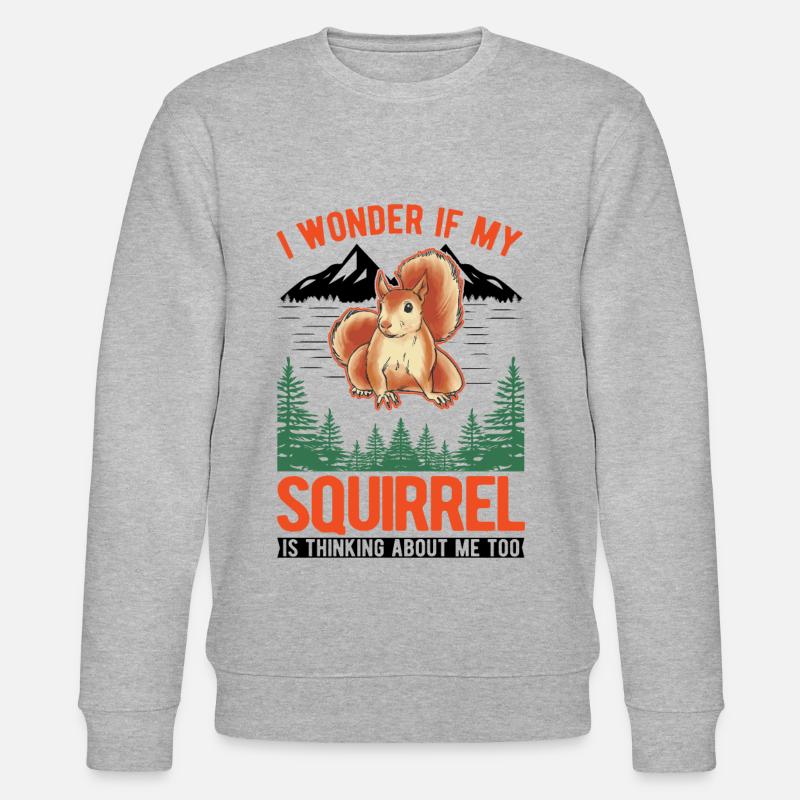 Squirrel Gift Grey Squirrel - Stanley/Stella CHANGER Unisex Organic Sweatshirt - heather grey