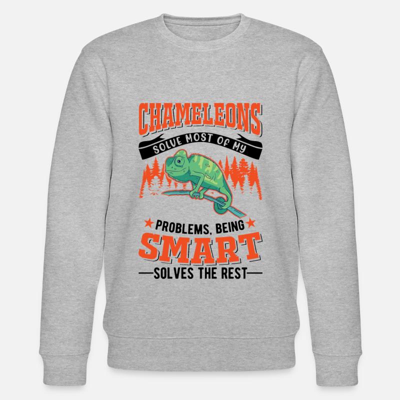 Chamäleon Geschenk Chameleon - Stanley/Stella Unisex Bio-Sweatshirt CHANGER  - Grau meliert