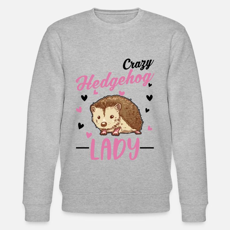 Crazy Hedgehog lady Igel Stacheligel - Stanley/Stella Unisex Bio-Sweatshirt CHANGER  - Grau meliert