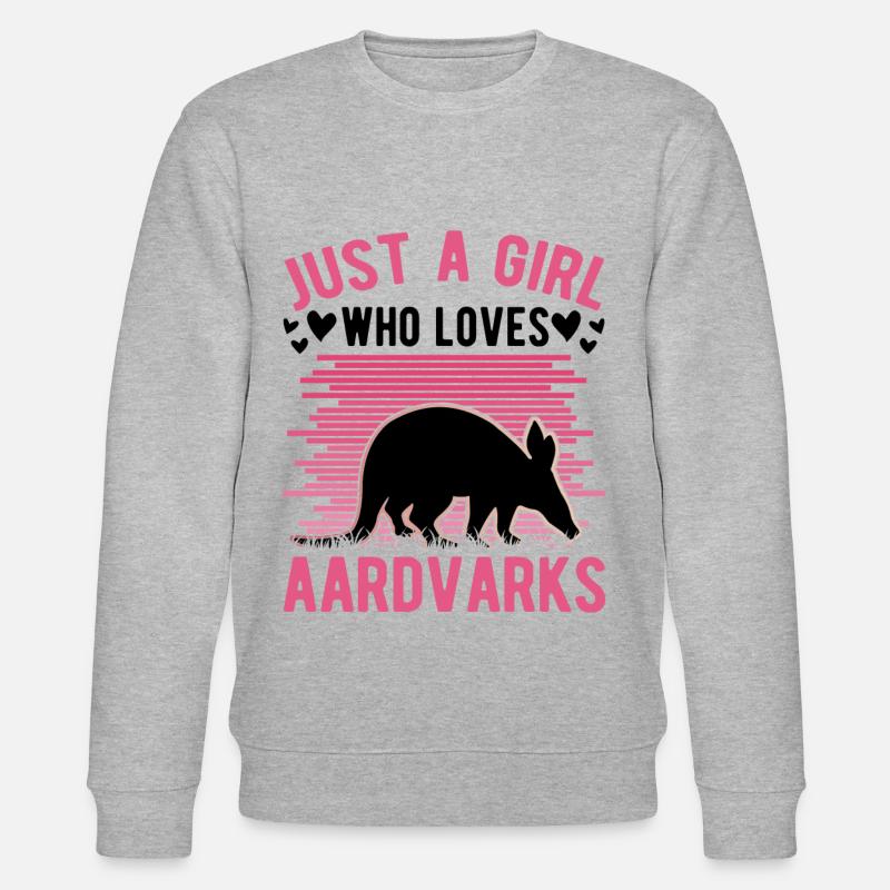 Erdferkel Mädchen Aardvark - Stanley/Stella Unisex Bio-Sweatshirt CHANGER  - Grau meliert