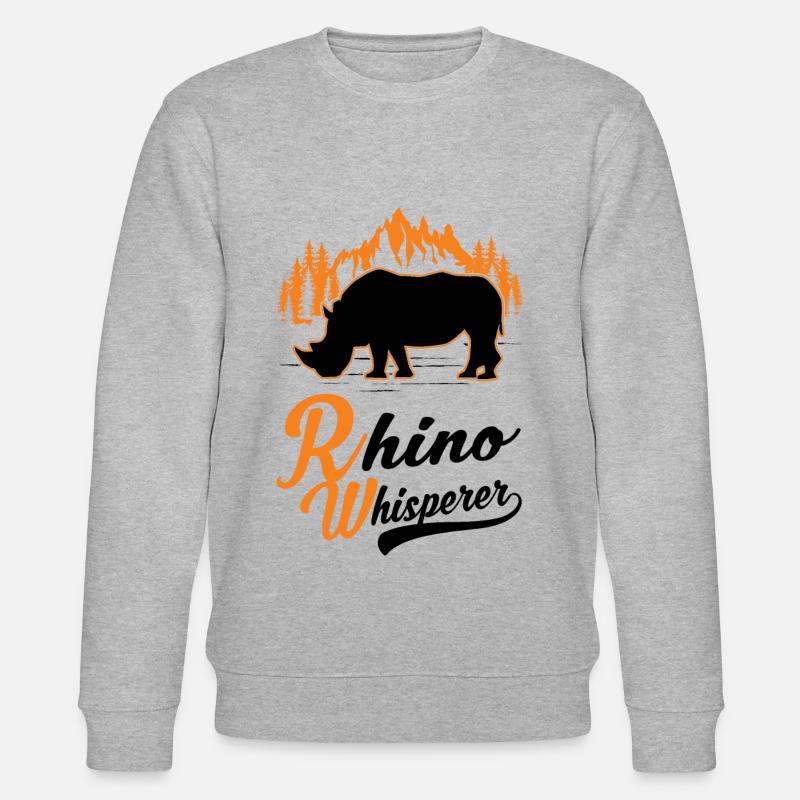 Nashorn Flüsterer Rhinocerus - Stanley/Stella Unisex Bio-Sweatshirt CHANGER  - Grau meliert
