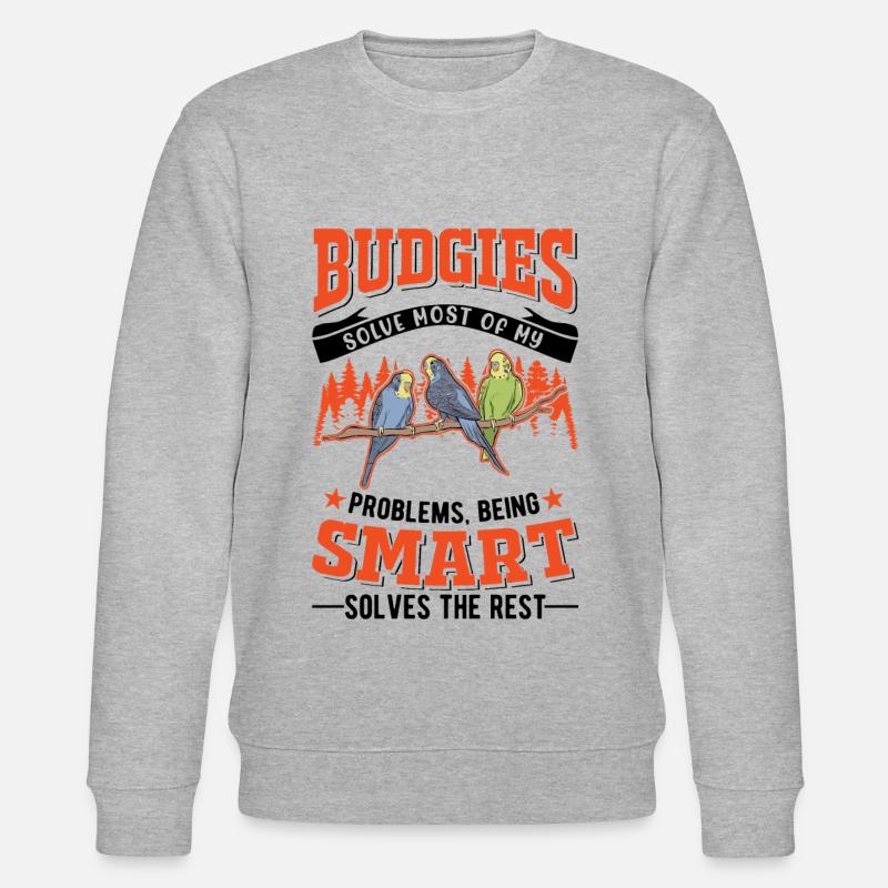 Budgerigar Cadeau Welli Perruche - Sweat bio CHANGER Stanley/Stella Unisexe - gris chiné