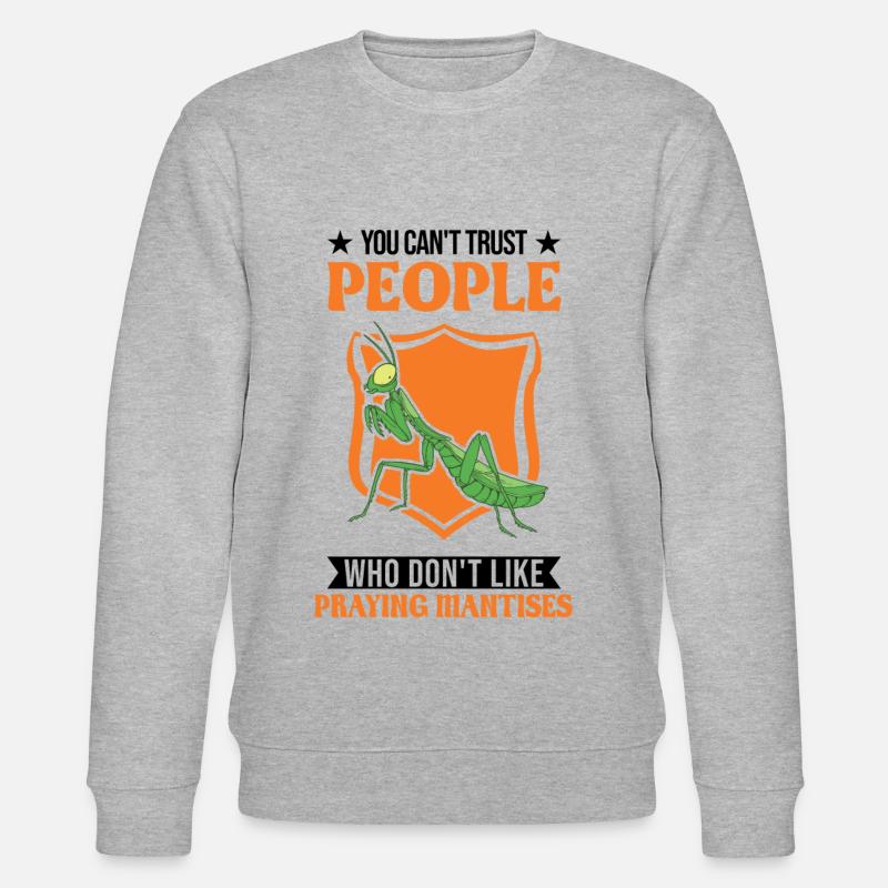 Gottesanbeterin Geschenk Mantis Fangschrecke - Stanley/Stella Unisex Bio-Sweatshirt CHANGER  - Grau meliert