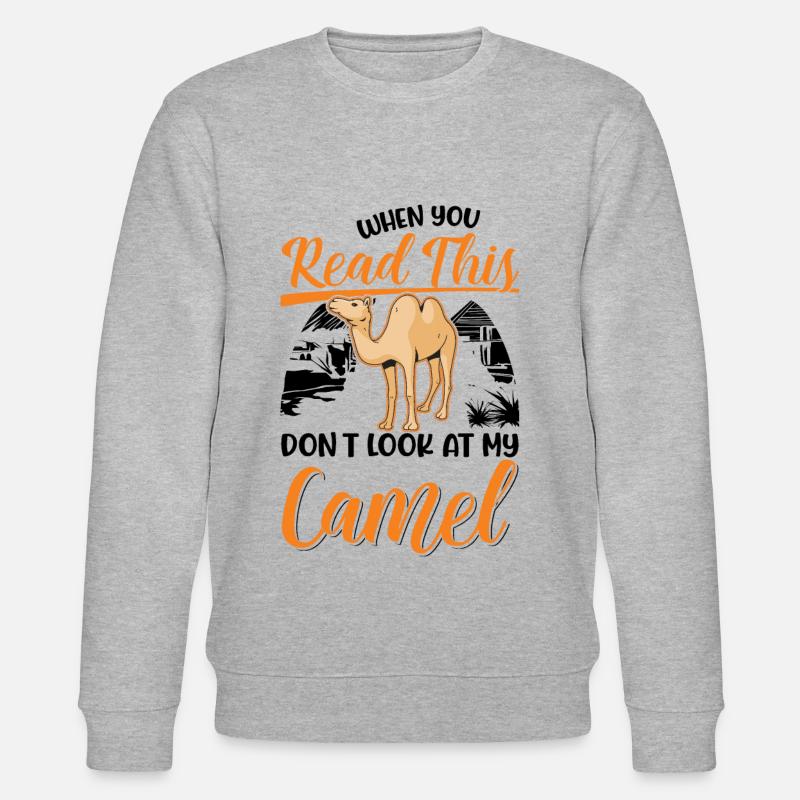 Kamel Geschenk Dromedar Camel Großkamel - Stanley/Stella Unisex Bio-Sweatshirt CHANGER  - Grau meliert