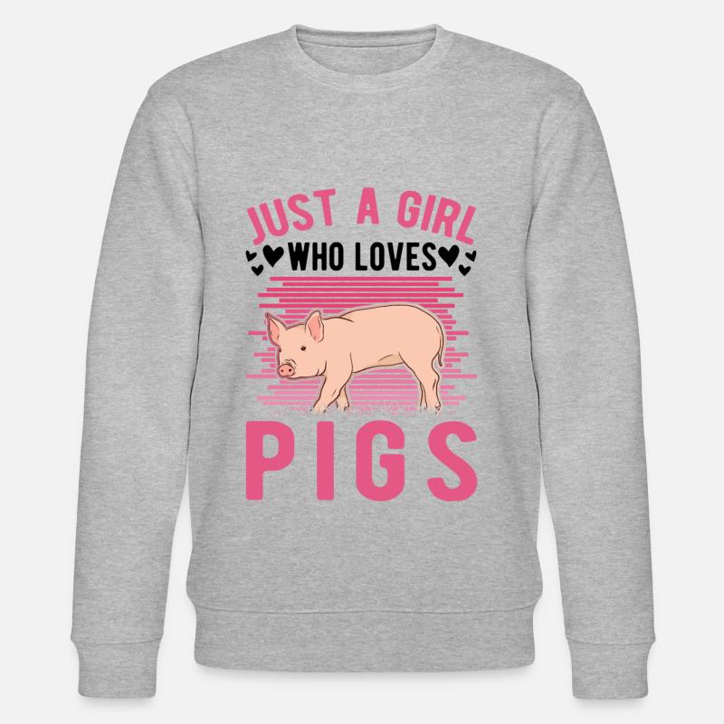 Schweine Mädchen Schweinebauer - Stanley/Stella Unisex Bio-Sweatshirt CHANGER  - Grau meliert