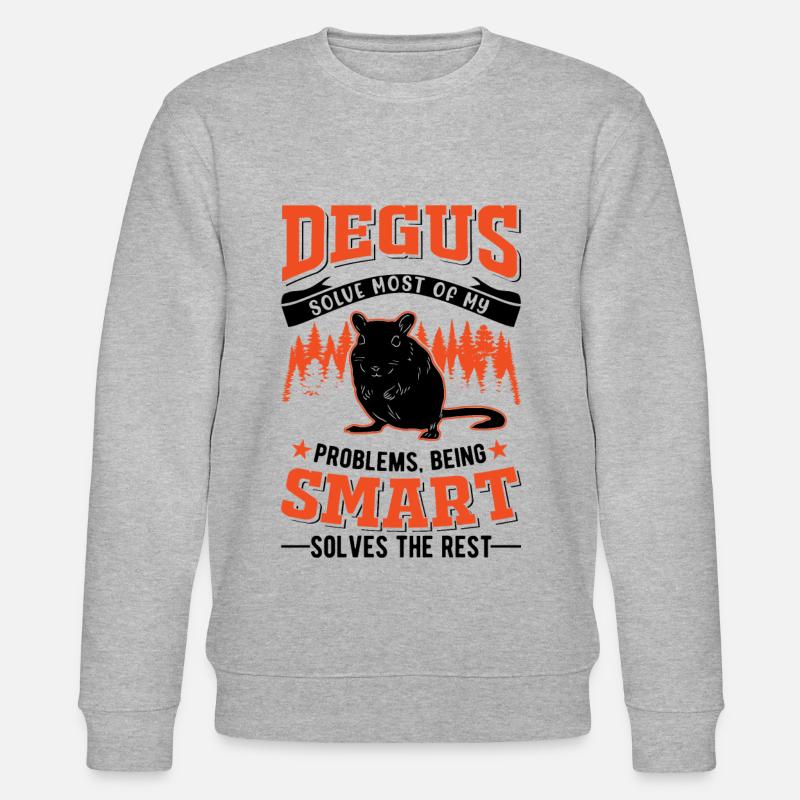 Degu Geschenk Strauchratte Walddegu - Stanley/Stella Unisex Bio-Sweatshirt CHANGER  - Grau meliert