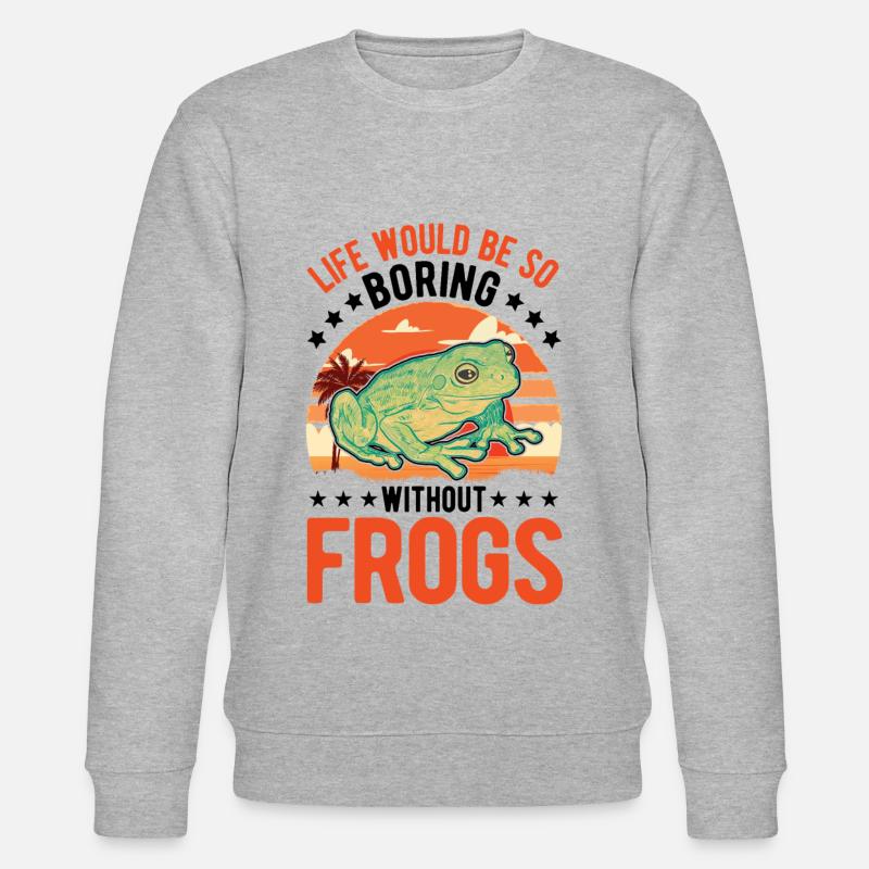 Frosch Geschenk Laubfrosch - Stanley/Stella Unisex Bio-Sweatshirt CHANGER  - Grau meliert