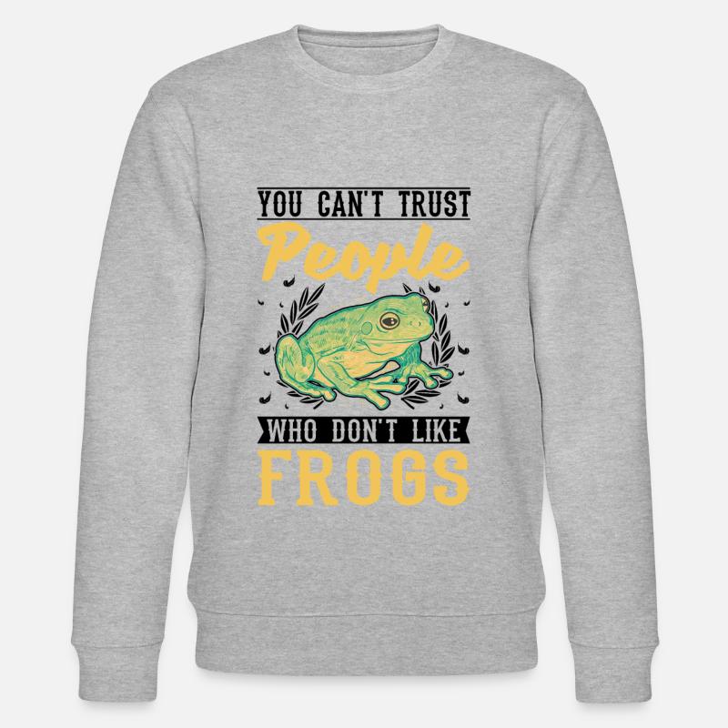 Frosch Geschenk Laubfrosch - Stanley/Stella Unisex Bio-Sweatshirt CHANGER  - Grau meliert