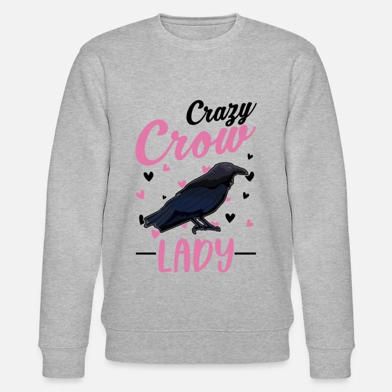 Crazy Crows Mrs. Raven - Stanley/Stella CHANGER Unisex Organic Sweatshirt - heather grey