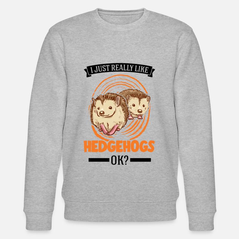 Ich mag einfach Igel - Stanley/Stella Unisex Bio-Sweatshirt CHANGER  - Grau meliert