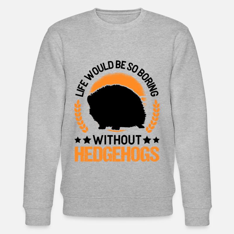 Igel Geschenk Stacheligel - Stanley/Stella Unisex Bio-Sweatshirt CHANGER  - Grau meliert