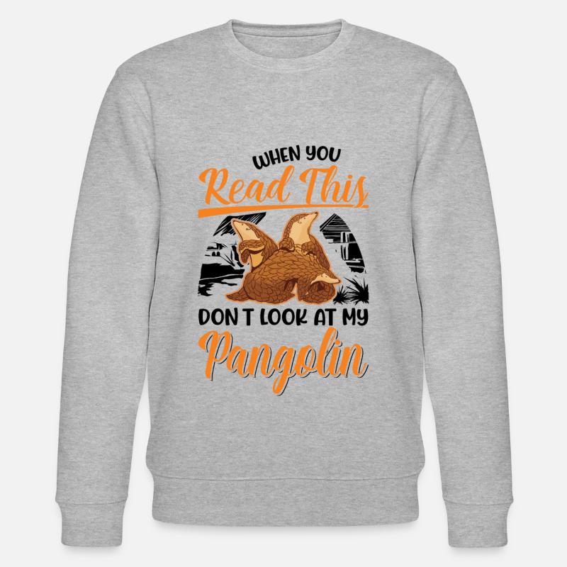 Pangolin Geschenk Schuppentier - Stanley/Stella Unisex Bio-Sweatshirt CHANGER  - Grau meliert