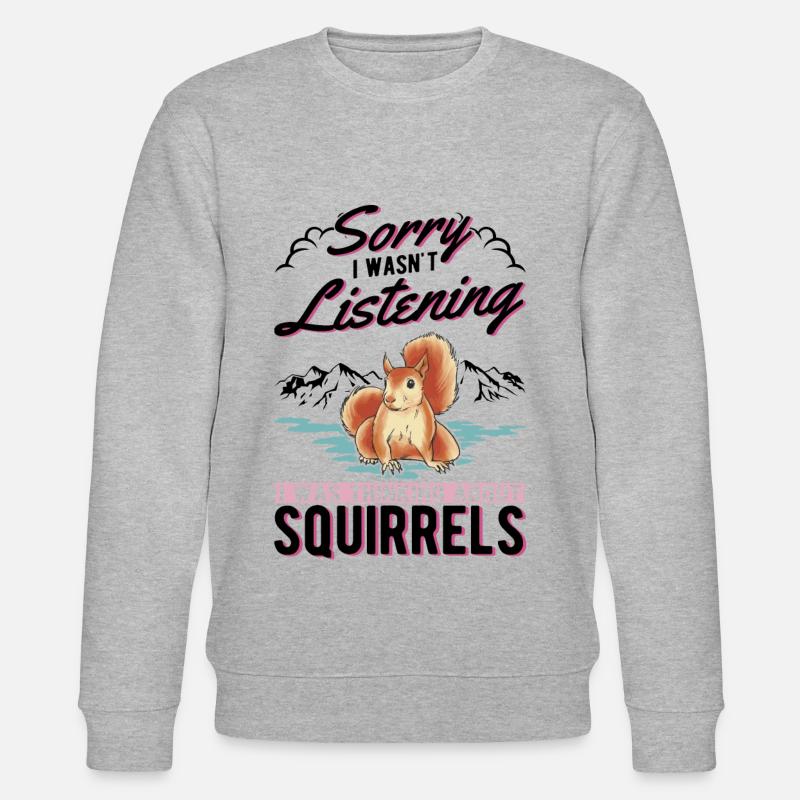 Eichhörnchen Geschenk Grauhörnchen Squirrel - Stanley/Stella Unisex Bio-Sweatshirt CHANGER  - Grau meliert