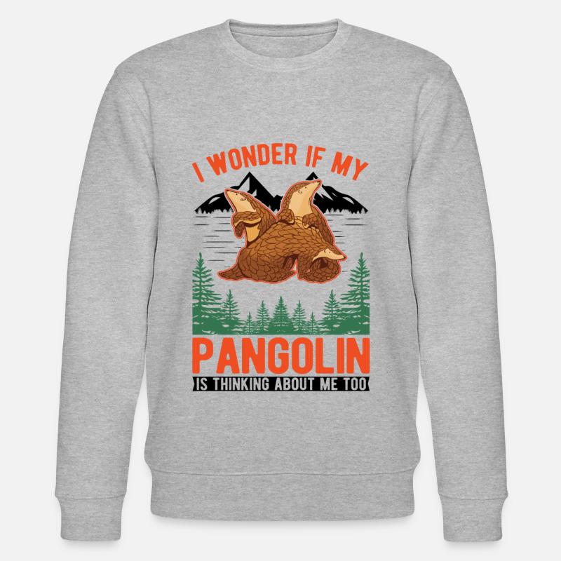 Pangolin Geschenk Schuppentier - Stanley/Stella Unisex Bio-Sweatshirt CHANGER  - Grau meliert