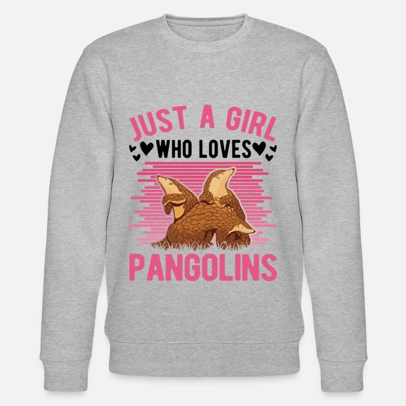 Pangolin Mädchen Schuppentier - Stanley/Stella Unisex Bio-Sweatshirt CHANGER  - Grau meliert