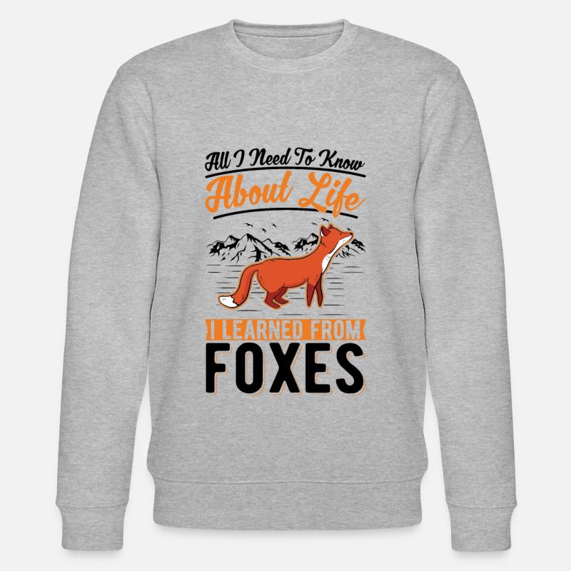 Fox Cadeau Renard roux - Sweat bio CHANGER Stanley/Stella Unisexe - gris chiné