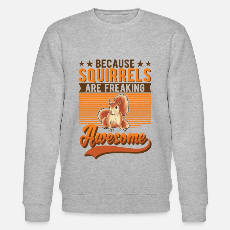 Eichhörnchen Geschenk Squirrel Grauhörnchen - Stanley/Stella Unisex Bio-Sweatshirt CHANGER  - Grau meliert