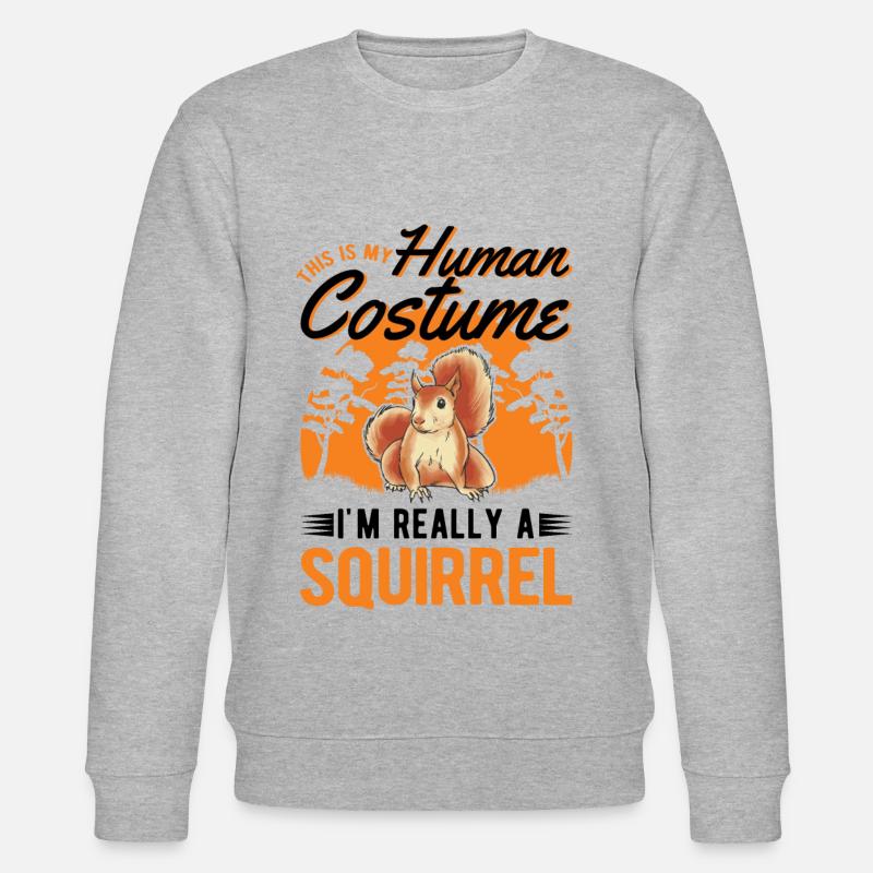 Eichhörnchen Human Costume Halloween - Stanley/Stella Unisex Bio-Sweatshirt CHANGER  - Grau meliert