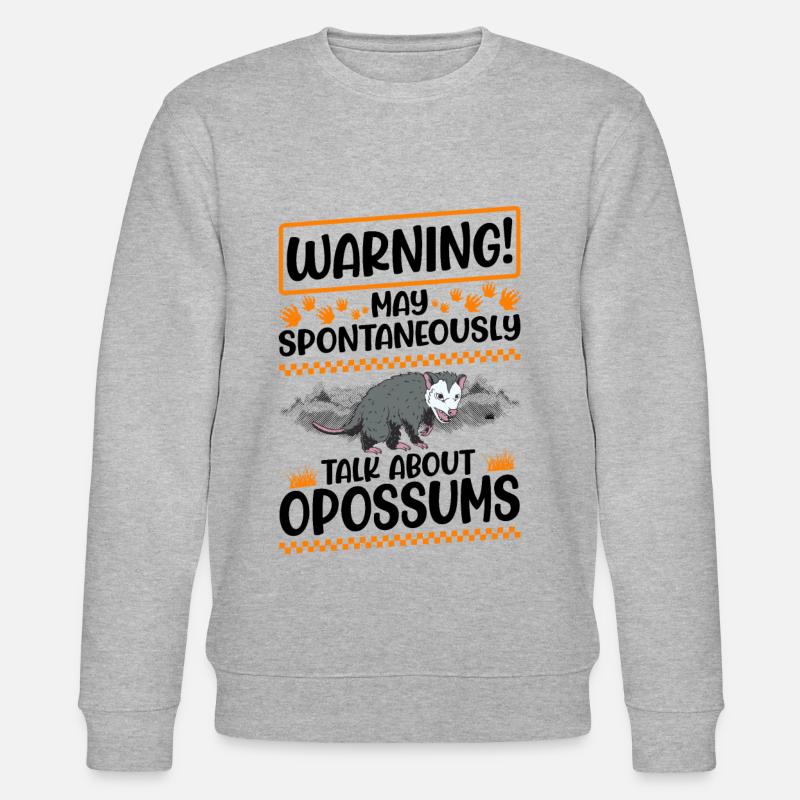 Warnung Opossum Possum Beutelratte - Stanley/Stella Unisex Bio-Sweatshirt CHANGER - Grau meliert