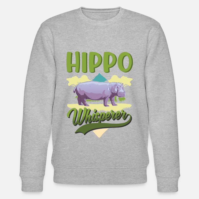 Nilpferd Flüsterer Hippo Flusspferd - Stanley/Stella Unisex Bio-Sweatshirt CHANGER  - Grau meliert
