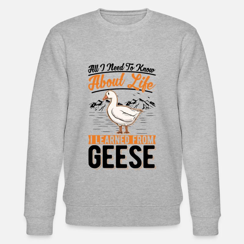 Gänse Gänsezüchter Gans - Stanley/Stella Unisex Bio-Sweatshirt CHANGER  - Grau meliert