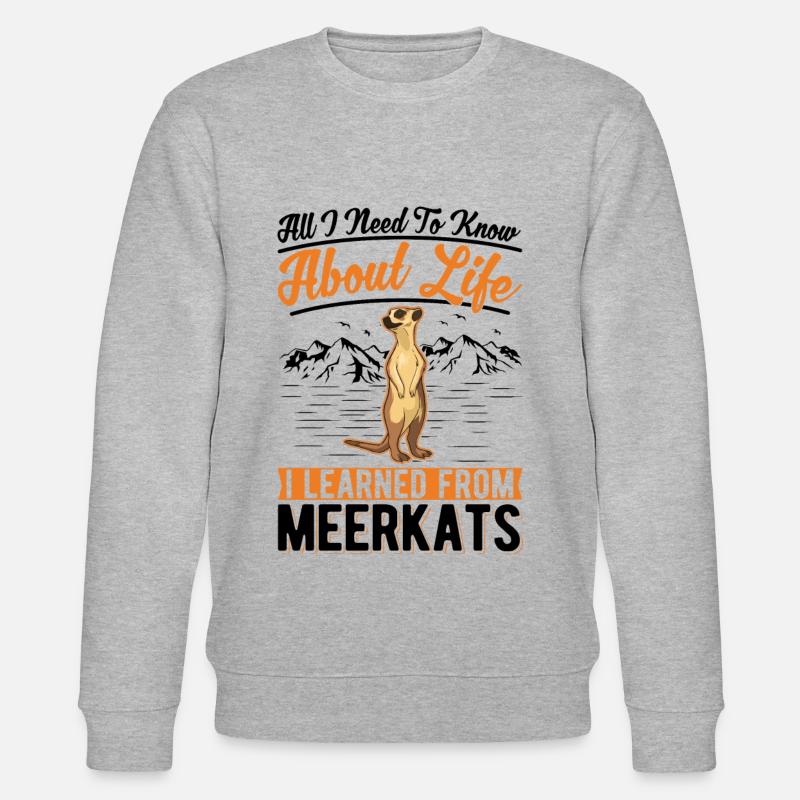 Erdmännchen Geschenk Meerkat - Stanley/Stella Unisex Bio-Sweatshirt CHANGER  - Grau meliert