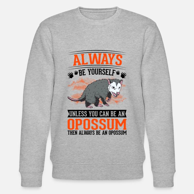 Opossum Geschenk Possum Beutelratte - Stanley/Stella Unisex Bio-Sweatshirt CHANGER  - Grau meliert