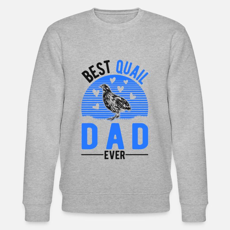 Bester Wachtel Papa - Stanley/Stella Unisex Bio-Sweatshirt CHANGER  - Grau meliert