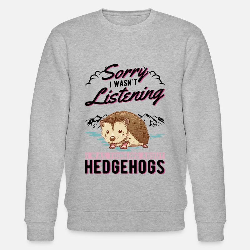 Hedgehog Gift Spiny Hedgehog - Stanley/Stella CHANGER Unisex Organic Sweatshirt - heather grey