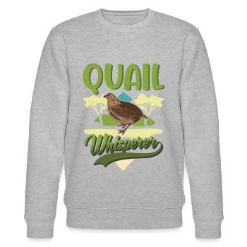 Wachtel Flüsterer Wachtelzüchter Geschenk - Stanley/Stella Unisex Bio-Sweatshirt CHANGER  - Grau meliert - Vorne - Nik (191cm) & Marisol (170cm)