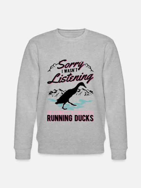 Indian Running Duck Gift Bottle Duck - Stanley/Stella CHANGER Unisex Organic Sweatshirt - heather grey