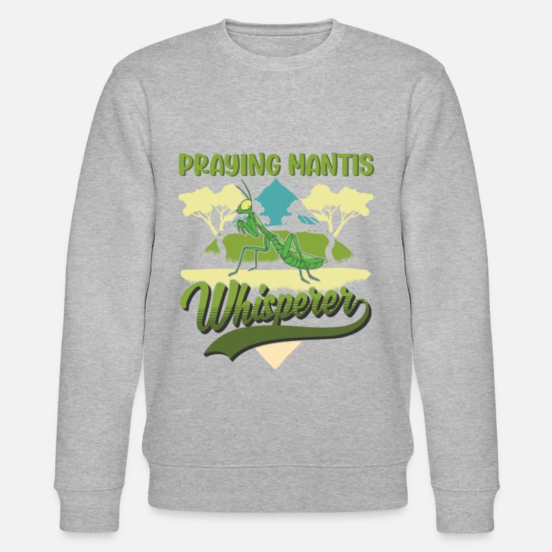 Gottesanbeterin Flüsterer Mantis Fangschrecke - Stanley/Stella Unisex Bio-Sweatshirt CHANGER  - Grau meliert