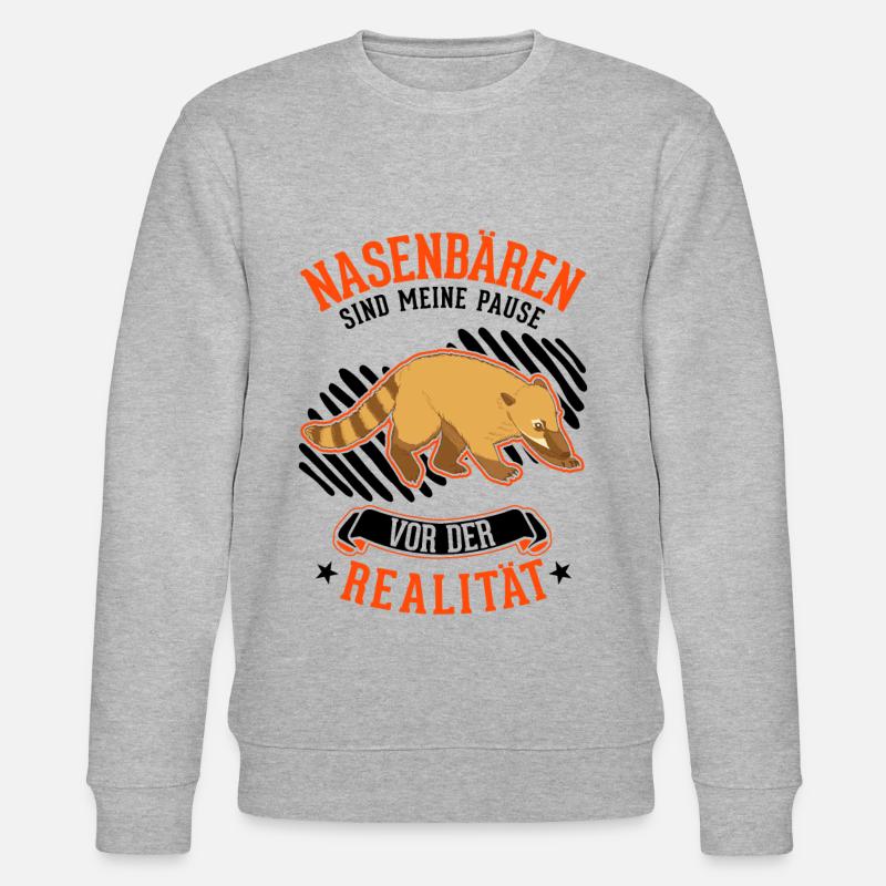 Nasenbär Coati Rüsselbär - Stanley/Stella Unisex Bio-Sweatshirt CHANGER  - Grau meliert