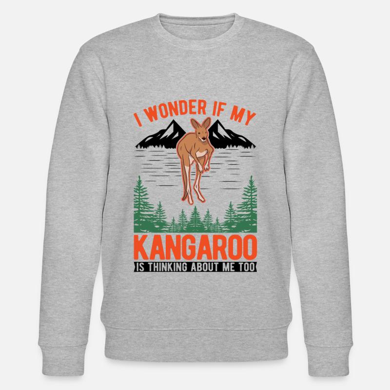 Australisches Känguru Australien Kangaroo - Stanley/Stella Unisex Bio-Sweatshirt CHANGER  - Grau meliert