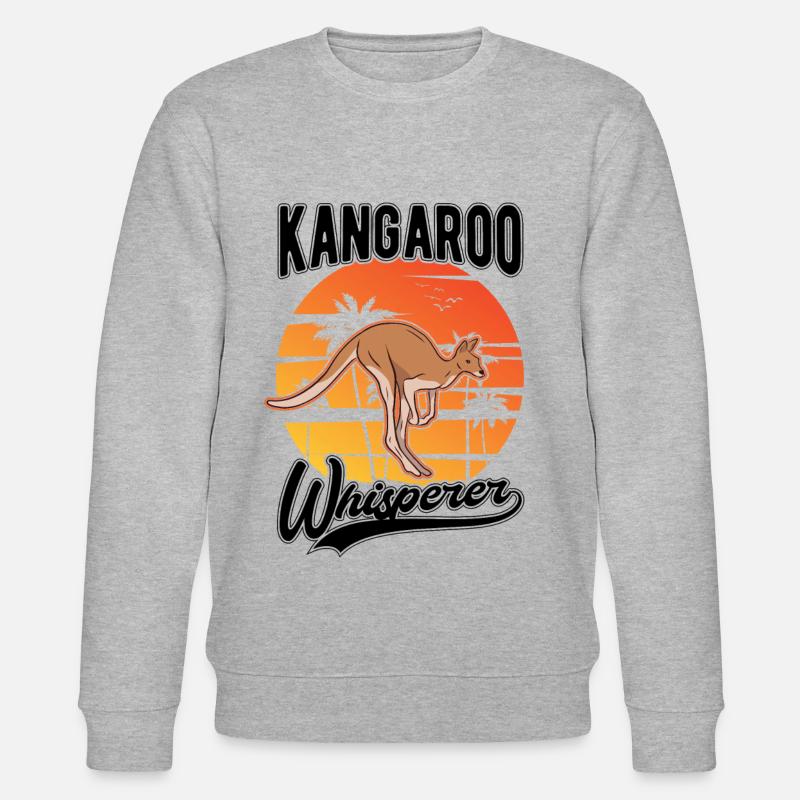 Kangourou Chuchoteur Australie Kangourou - Sweat bio CHANGER Stanley/Stella Unisexe - gris chiné