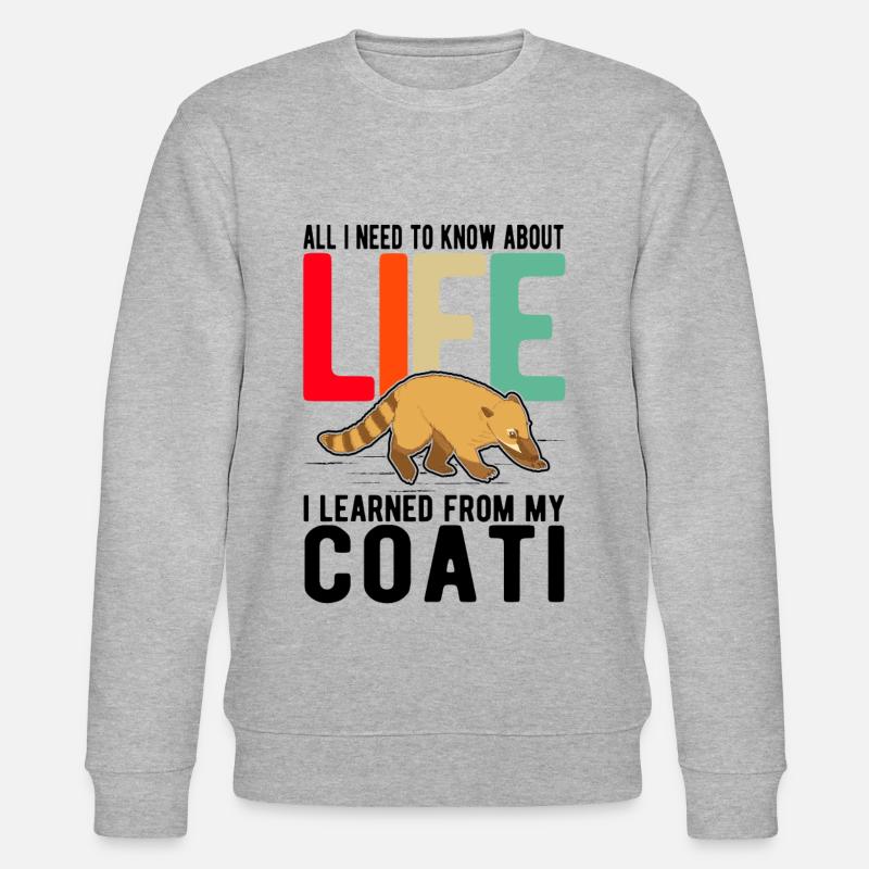 Coati Gift Proboscis Bear Coati - Stanley/Stella CHANGER Unisex Organic Sweatshirt - heather grey