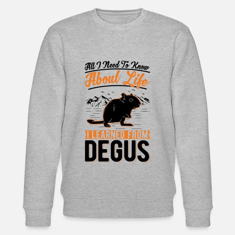 Degu Strauchratte Walddegu - Stanley/Stella Unisex Bio-Sweatshirt CHANGER  - Grau meliert