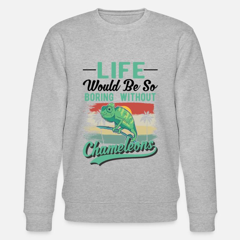 Chamäleon Geschenk Chameleon - Stanley/Stella Unisex Bio-Sweatshirt CHANGER  - Grau meliert