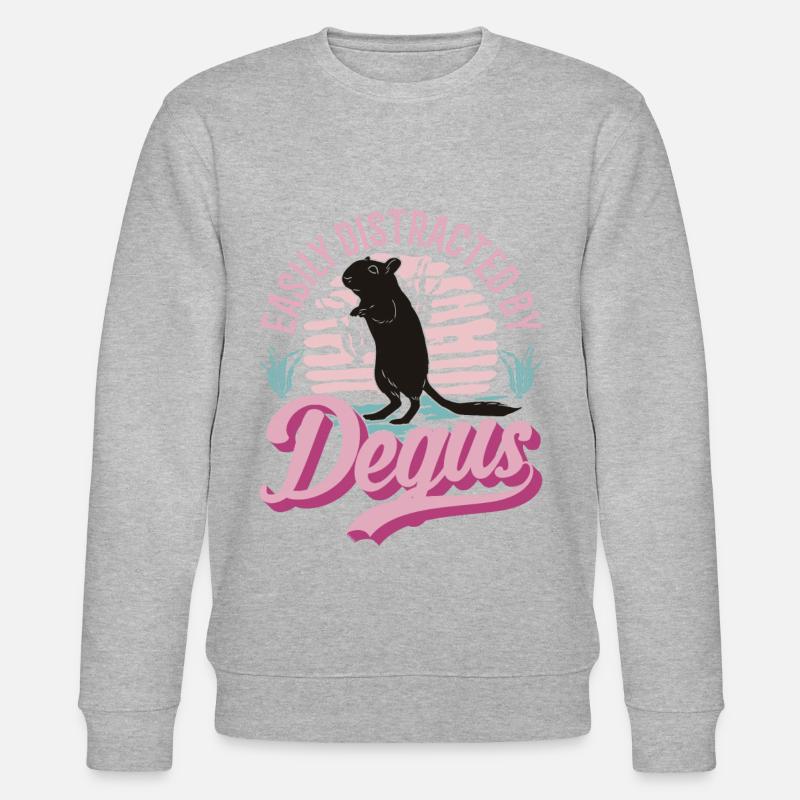 Degu Geschenk Strauchratte Walddegu - Stanley/Stella Unisex Bio-Sweatshirt CHANGER  - Grau meliert