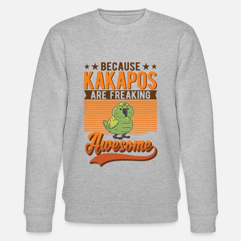 Kakapo Vogel Nachtpapagei - Stanley/Stella Unisex Bio-Sweatshirt CHANGER  - Grau meliert