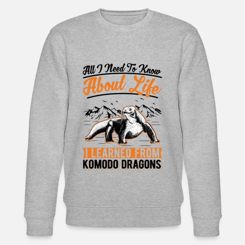 Komodowaran Komododrache Waran - Stanley/Stella Unisex Bio-Sweatshirt CHANGER  - Grau meliert