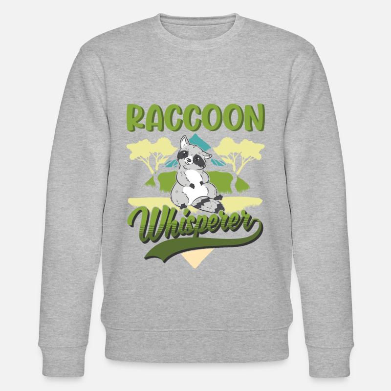 Waschbär Flüsterer Raccoon - Stanley/Stella Unisex Bio-Sweatshirt CHANGER  - Grau meliert