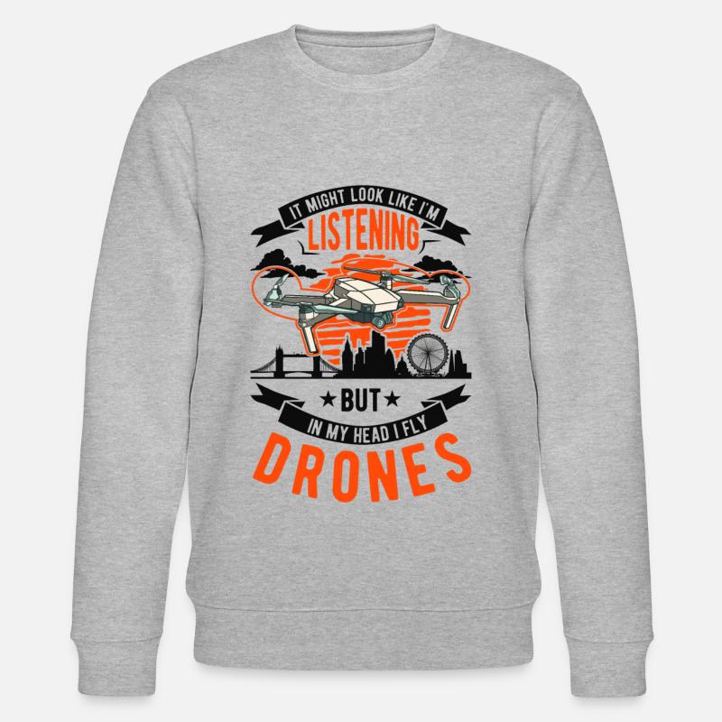 Drone Pilot Cadeau Drone Quadcopter - Sweat bio CHANGER Stanley/Stella Unisexe - gris chiné